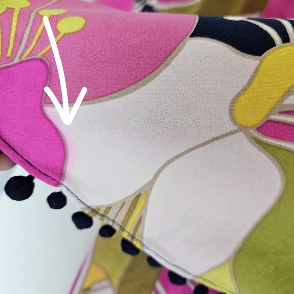 Trina Turk Kahe One Shoulder Floral Silk Top With Ruffle Overlay *Pink Spots* M - Picture 11 of 14